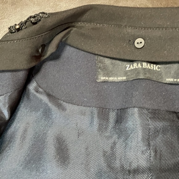 Navy With Embroidered Detachable Collar Blazer - Picture 13 of 16